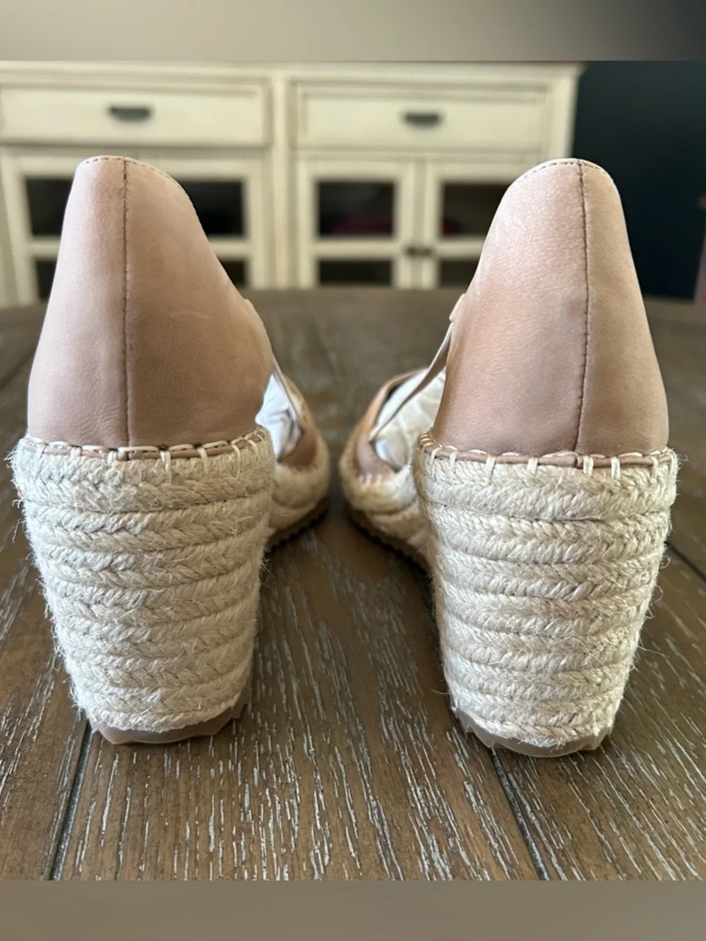 New Eileen Fisher Yasmin Wedge Espadrilles Tumbled Nubuck Leather Size 7